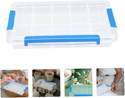 Portable Plastic Pill Organizer with Compartments Transparent Medicine Storage Case Durable and Safe for Weekly