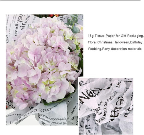 Letter Flower Gift Wrapping Tissue Paper 28pcs for Shoes, Clothes Packing, Christmas, Valentine's Day, 20×28 inch
