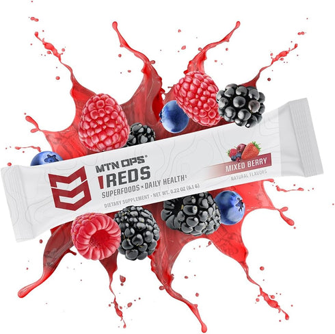 MTN OPS Super Reds Daily Health Drink Powder, Antioxidant Blend with Phyto-Nutrients, 30 On-The-Go Packs