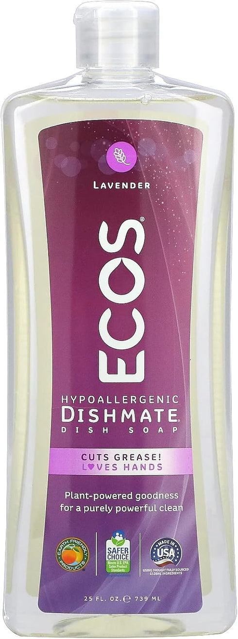 Earth Friendly Ultra Liquid Dishmate, 25 fl oz, Natural Lavender