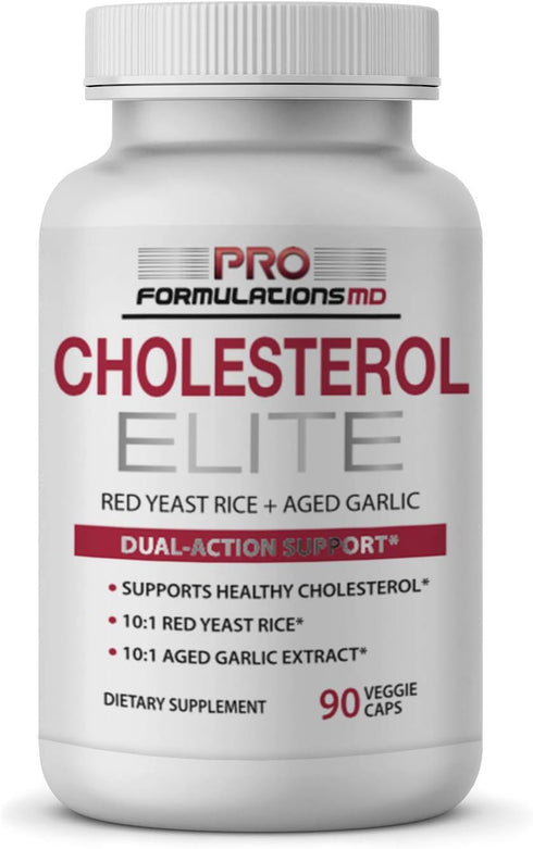 Cholesterol Elite – Dual Action Support with Red Yeast Rice & Aged Garlic Extract, 90 Veggie Caps, Inositol & Artichoke