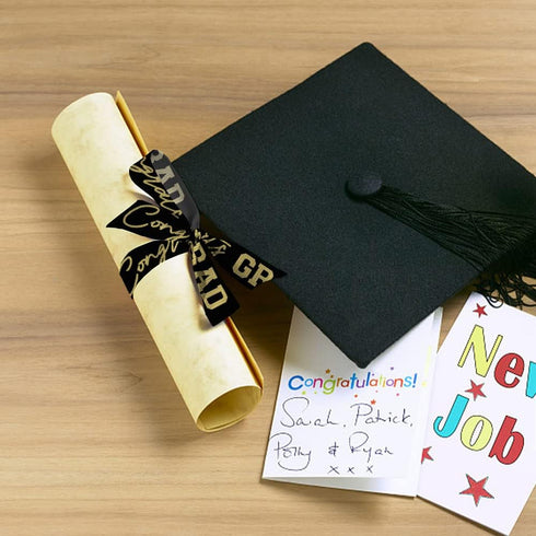 Hying 8 Rolls Graduation Ribbons, Class of 2024, 3/8" / 2" x 24 Yards for Gift Wrapping, DIY Party Decoration