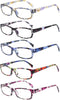 VIDEBLA 5 Pack Computer Reading Glasses, Anti Eyestrain Blue Light Blocking Glasses for Men and Women (5 Mix-2, 0.00)