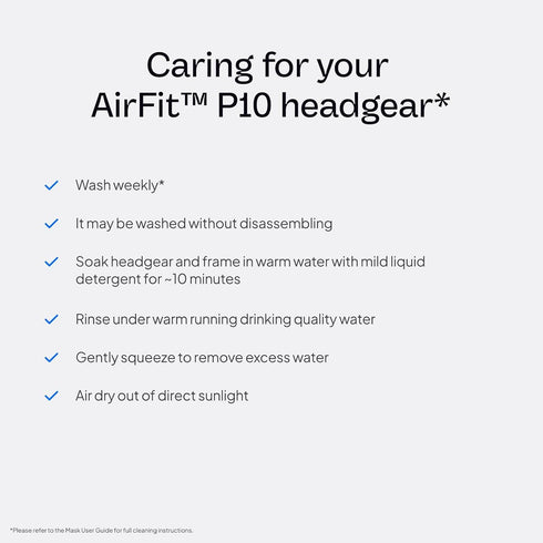 P10 Resmed AirFit Headgear with Clip - Replacement CPAP Headgear - Frame System & Nasal Pillows Cushion Not Included