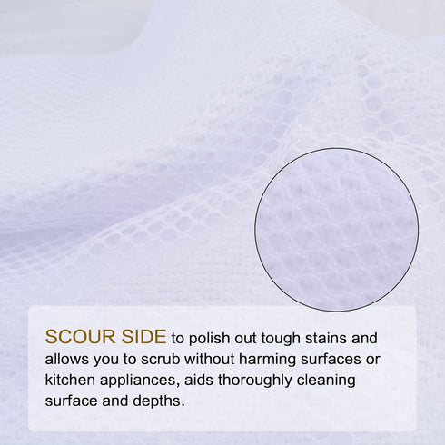 SINLAND Wholesale Microfiber Dish Cloth, 10 Pack 12 Inch x 12 Inch Kitchen Cleaning Cloths with Poly Scour Side