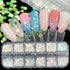 24 Grids Holographic Nail Sequins, 1 Pcs Nail Art Tweezers, Iridescent Mermaid Flakes for DIY Nail Art Decoration