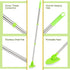 Scrub Cleaning Brush with Long Handle - 2 in 1 Extendable Bathroom Floor Brushes with Stiff Bristles and Sponge Brush
