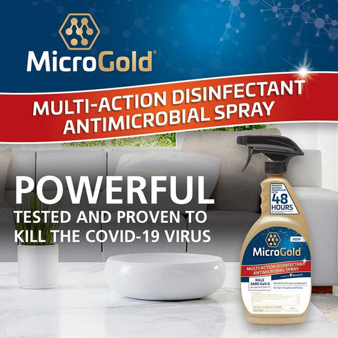 Multi-Action Disinfectant Antimicrobial Spray, 24 Fluid Ounces, Kills 99.9% of Viruses and Bacteria, 6 Pack, Tested for