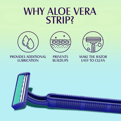 Mom & World ShaveRush Mellow Body Razor, 4 in 1 Stainless Steel Twin Blade with Aloe Vera Strip, Pack of 5