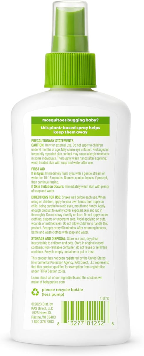 Babyganics Insect Spray, 6oz, 2 pack, Made with Plant and Essential Oils, Packaging May Vary