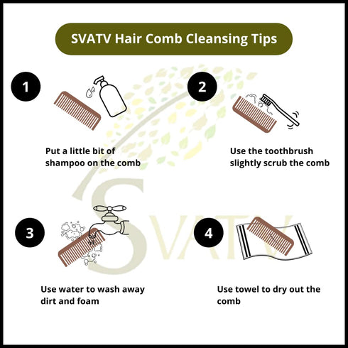 SVATV Handcrafted Rosewood Comb for Thick, Curly & Wavy Hair, Eco-friendly Wide Tooth Grooming Comb