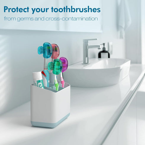 Nincha 4-Pack Multicolor Toothbrush Head Covers - Universal Clip-On Protector for Manual & Electric Brushes