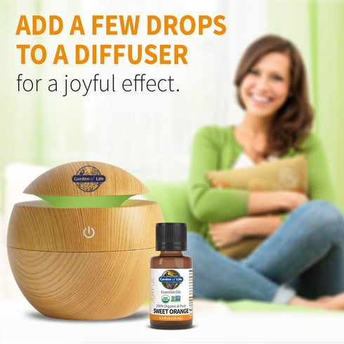 Garden of Life Essential Oil Sweet Orange - 100% USDA Organic & Pure, 0.5 Fl Oz for Diffuser & Aromatherapy