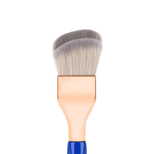 Bdellium Tools Professional Makeup Brush - Golden Triangle 951 Small Slanted Double Dome Blender - With All Vegan and Soft Synthetic Fibers, For Application & Blending (Blue, 1pc)