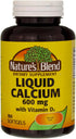 Liquid Calcium 600mg with D-3 (100 Softgels) - 3 BOTTLES Total of 300 Softgels