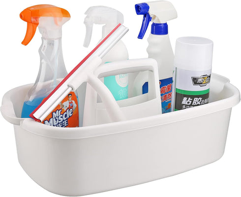 Cleaning Supplies Caddy, Portable Plastic Bucket Organizer with Handle for Shower Essentials Storage