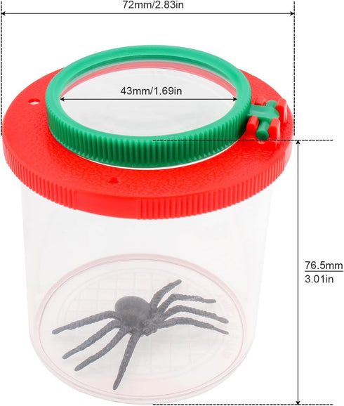 Smgda 2 Pieces Magnifying Insect Box, Insert Bug Viewer, Bug Magnifier Container, Critter Insect Cage Bug Jar, Bug