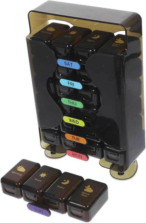 Portable Travel Medicine Case Weekly Dispenser Pill Organizer Wear-Resistant Storage Container for