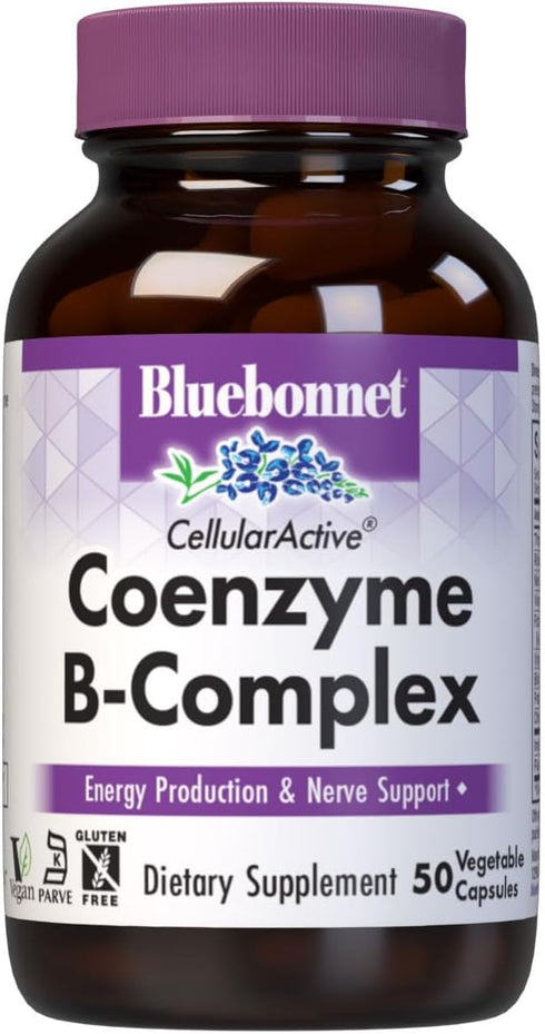 Bluebonnet Nutrition Cellular Active Coenzyme B-Complex - 50 Vegetable Capsules, Energy Production & Nerve Support*,