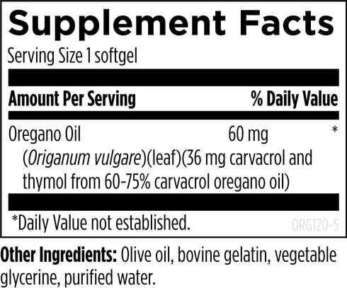 Designs for Health Oil of Oregano Softgels - Oregano Oil Supplement with Highly Concentrated Carvacrol, 120 Softgels