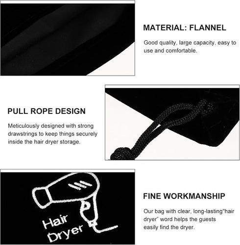 Luxshiny Drawstring Purse Organizer Bags, Hair Dryer Bag, Portable Travel Jewelry and Toiletry Bag