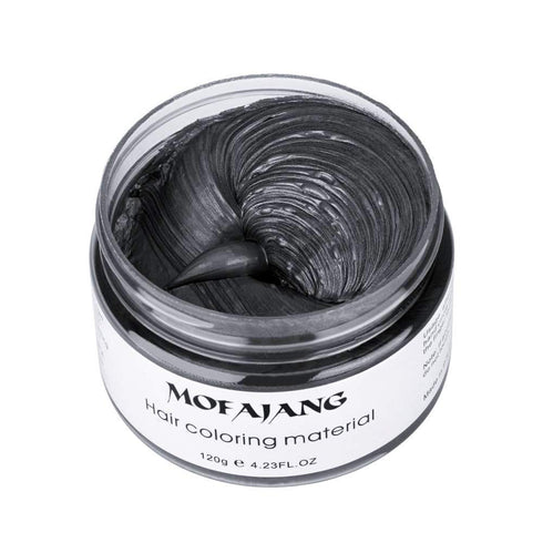 MOFAJANG Unisex Hair Wax Color Dye Styling Cream, Washable Temporary Pomade for Party Cosplay, Dark Grey