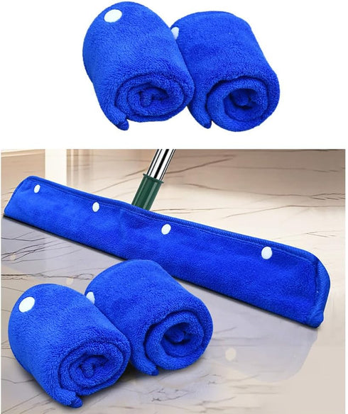 NentMent 2 Pack Floor Squeegee Broom Cover Wrap Mop Sweeping Cloth Baseboard Cleaner Tool Adapter Converter