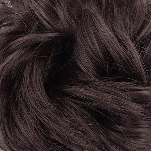 MORICA 2PCS Messy Bun Hair Pieces, Fake Bun Scrunchies for Thin Hair, Curly Wavy Dark Brown