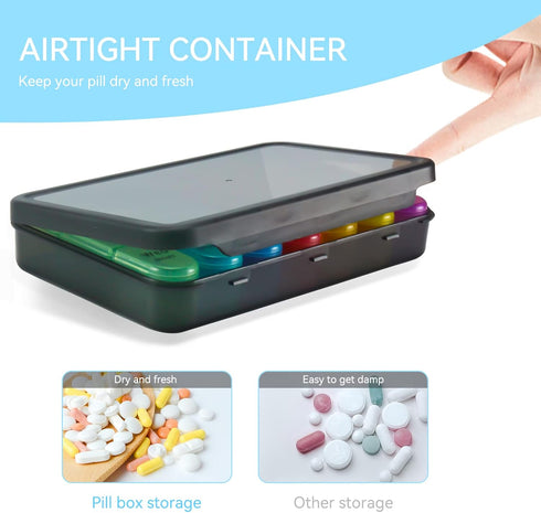 SUMMUE 3 7 Weekly Pill Organizer Times A Day, Day Pill Box Large Compartments Moisture-Proof Pill Case, Daily Portable