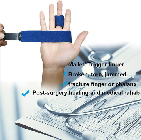 Trigger Finger Splint - Adjustable Brace for Straightening Curved, Bent, Locked Finger, Thumb Support for Right Hand