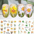 12 Sheets Lily Flowers Nail Stickers, Water Transfer Decals for Spring Floral Nail Art Design