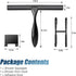 Simtive 10-Inch Shower Squeegee Set, Includes Shower Door Hook, Adhesive Hook, for Shower Doors, Mirror, Window, Black