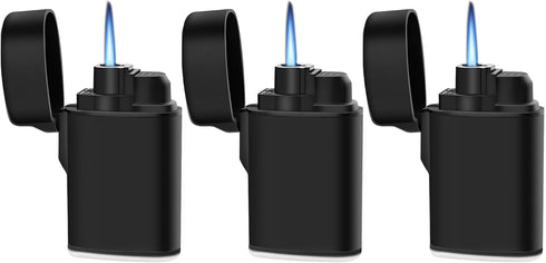 Navpeak Mini Torch Lighter, Windproof Jet Flame Butane Pocket Lighter, Pack of 3, Black