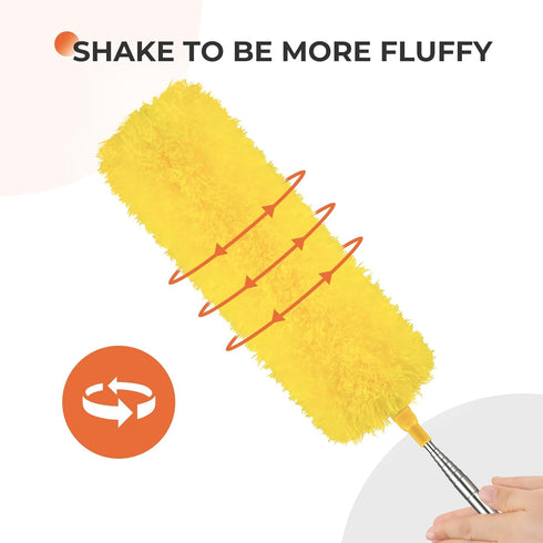 Dusters for Cleaning High Ceiling Fan: Newliton Microfiber Feather Duster with 30'' to 100'' Telescoping Extension Pole