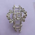 Vintage Silver Chic Alloy Hair Claw Jaw Clips with White Rhinestone - Fashion Retro Hair Accessories for Women