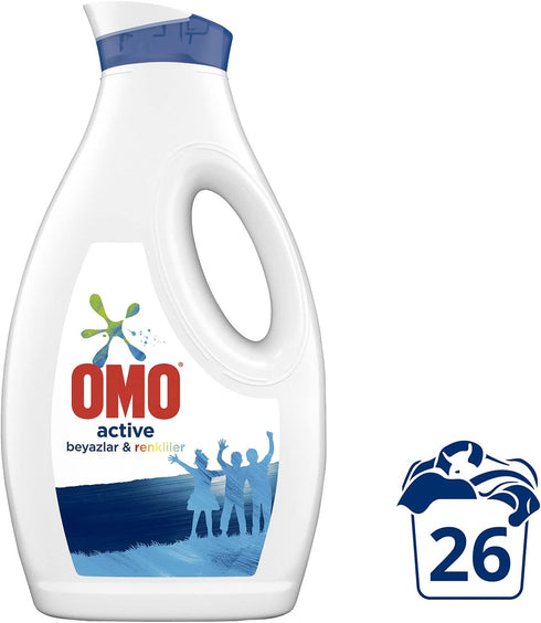 Omo Liquid Active Cold Power Laundry Detergent for Whites and Colours 1690ml