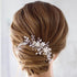 JAKAWIN Bride Wedding Hair Comb - Pearl Flower Hair Piece Rhinestone Bridal Accessories for Women