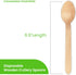 Concession Essentials Disposable Wooden Cutlery Spoons - 6.25 Inch Length, Pack of 100