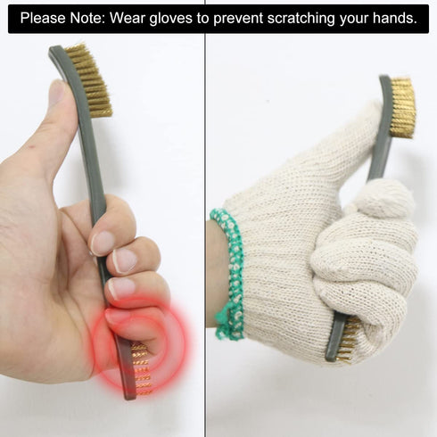 OriGlam Mini Wire Brush Set, Handy Steel/Nylon/Brass Brush for Cleaning Paint, Dirt, Welding Slag, Rust
