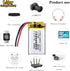 Liter Energy 3.7V Lipo Battery 250mAh Rechargeable Lithium Polymer with Two Lines (501730)