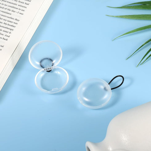 Mini Portable Earplug Case with Lanyard, 2pcs Ear Plug Carrying Cases, Small Storage Box for Travel, Transparent