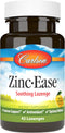 Carlson Zinc-Ease Soothing Lozenge, Immune Support & Optimal Wellness, Antioxidant, Lemon, 42 Lozenges