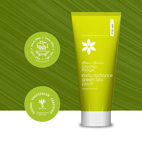 Insta Radiance Green Tea Face Pack, 3.53 Oz, Anti Aging Facial Mask for Natural Glow