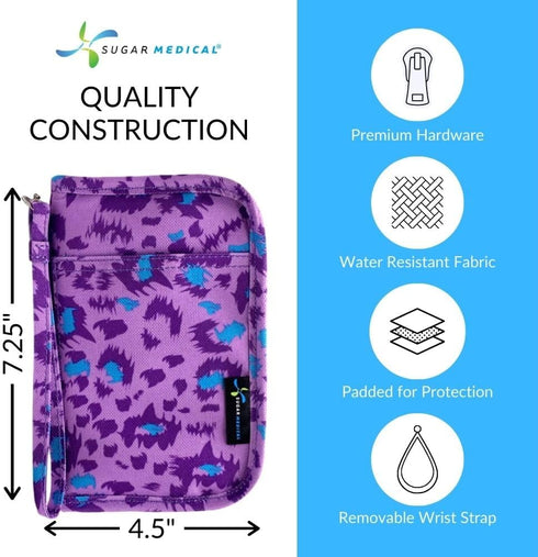 Sugar Medical Diabetes Supply Case | Medical Supplies Travel Bag | Glucose Meter Organizer | Diabetic Care Products |