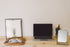 YEAKE Double Sided 3X Magnifying Makeup Mirror, Small Desk Table Mirror with Bamboo Stand, Grey