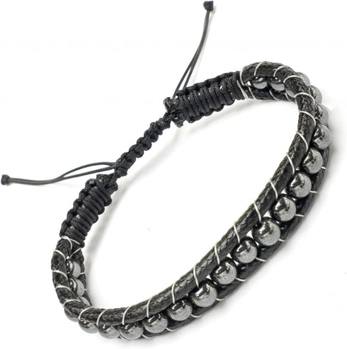 Hematite Therapy Bracelet for Men and Women, Natural Pain Relief and Healing Stones, One Size