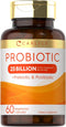Carlyle Prebiotic & Probiotic | 25 Billion CFU | 60 Capsules | Vegetarian, Non-GMO & Gluten Free for Women & Men