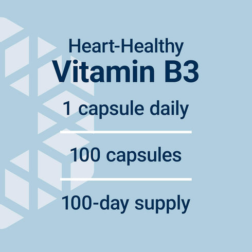Life Extension Vitamin B3 Niacin 500 mg for Heart Health, Cellular Energy – Gluten-Free, Non-GMO, 100 Capsules