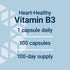Life Extension Vitamin B3 Niacin 500 mg for Heart Health, Cellular Energy – Gluten-Free, Non-GMO, 100 Capsules