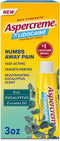 Aspercreme Essential Oils Pain Relief Cream, Max-Strength Lidocaine Numbs Nerve Pain, Moisturizing Aloe, Eucalyptus, 3